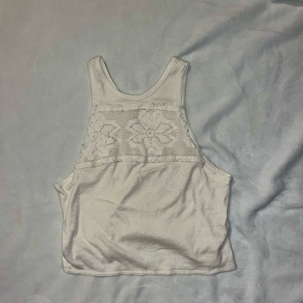 Free People We the Free Off White Cream Tank Top Lace Casual Comfy Loose